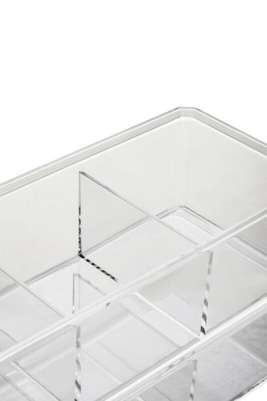 Romm Six Compartment Clear Plastic Cosmetics Organiser