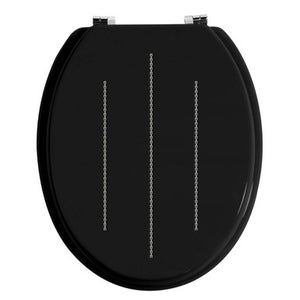 Black Toilet Seat with Detail | Diamante
