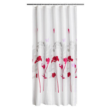 Meadow Design Shower Curtain-Hooks