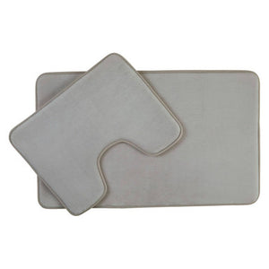 Light Grey Bath and Pedestal Mat Set | Soak