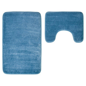 Denim Blue Bath and Pedestal Mat Set | Soak