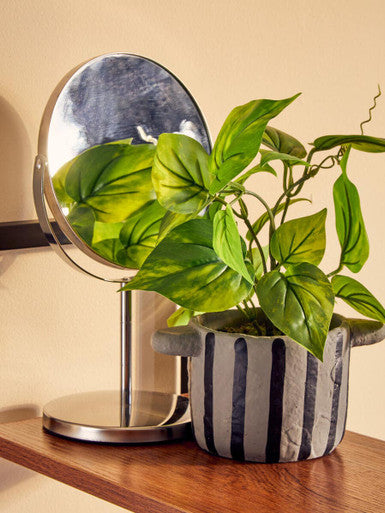 Marisha Silver Effect Metal Swivel Table Mirror