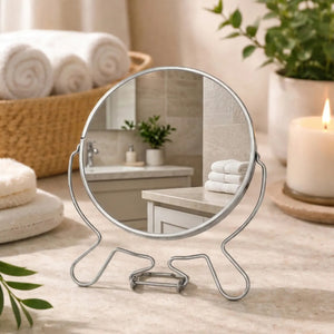 Silver Effect Two Sided Small Shaving Mirror | Mison