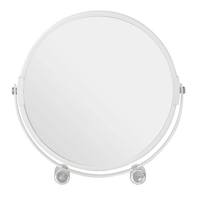Mison White Metal Shaving Mirror With Feet