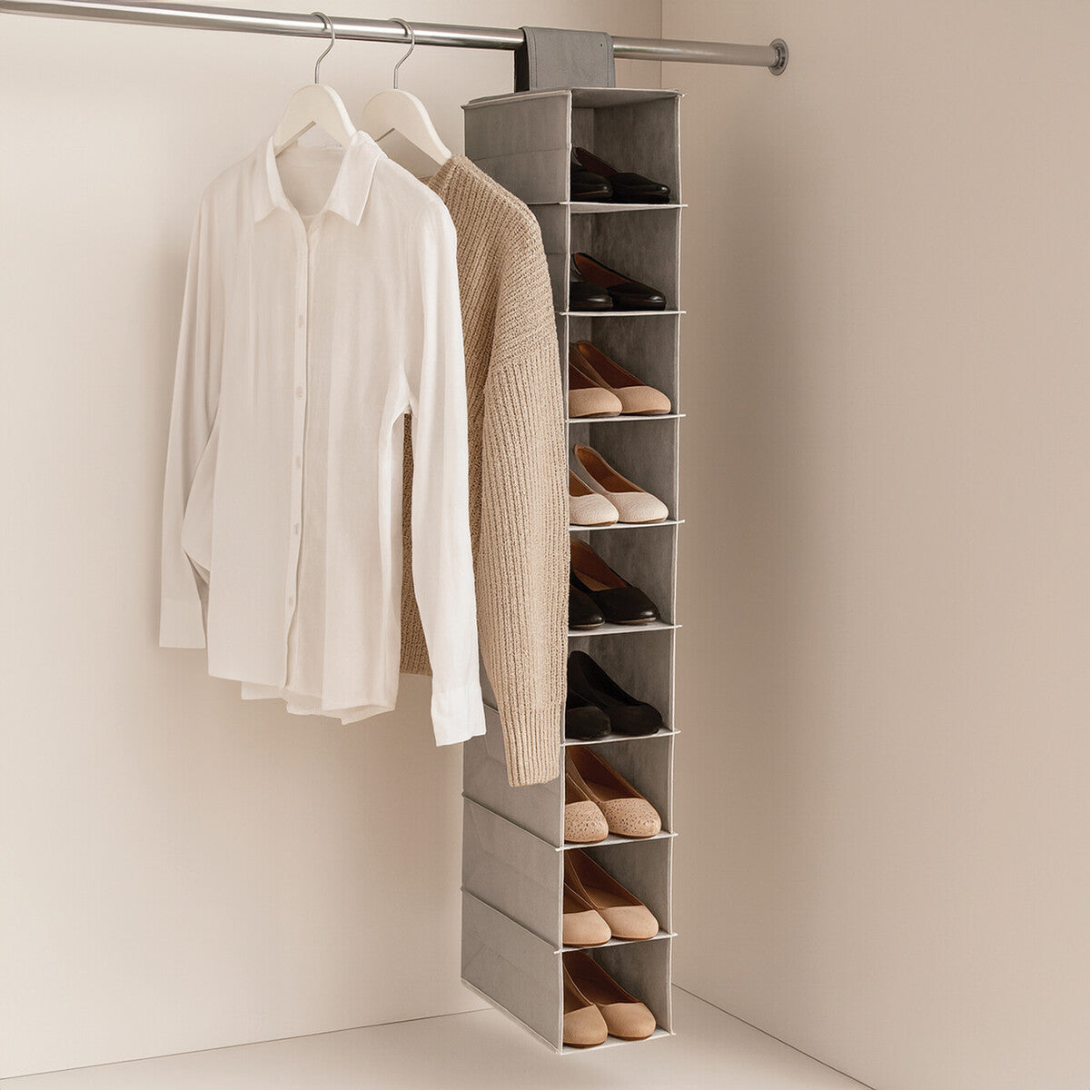 Tavia 10 Section Hanging Shoe Organiser