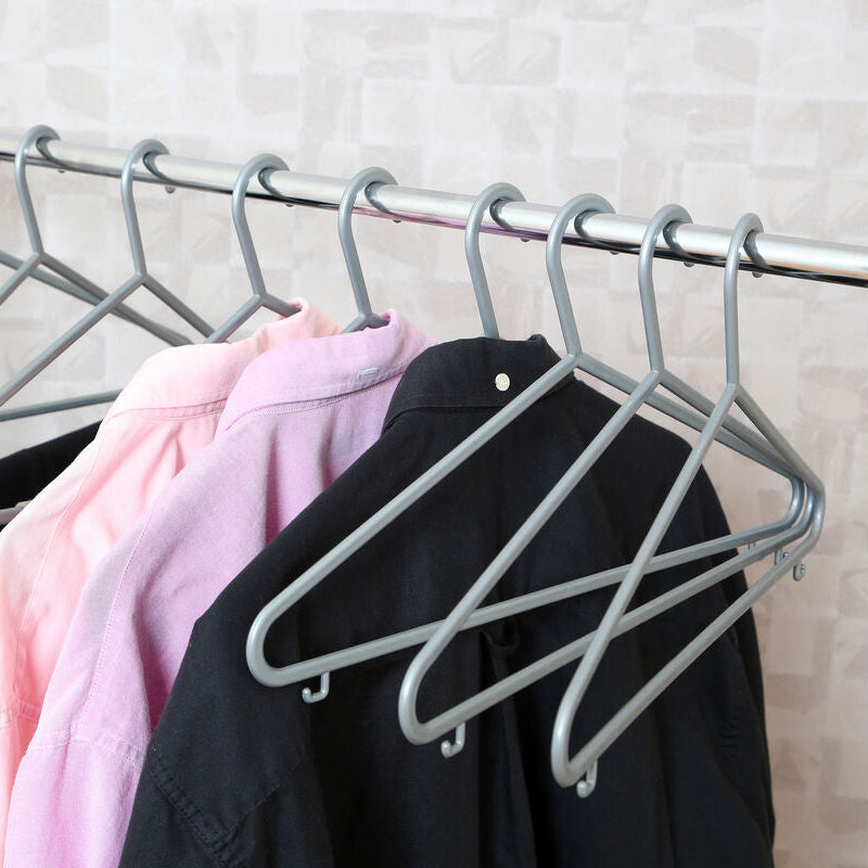 Set Of Ten Grey Plastic Hangers