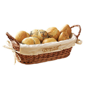 Willow Small Natural Wicker Bread Basket with Cream Lining