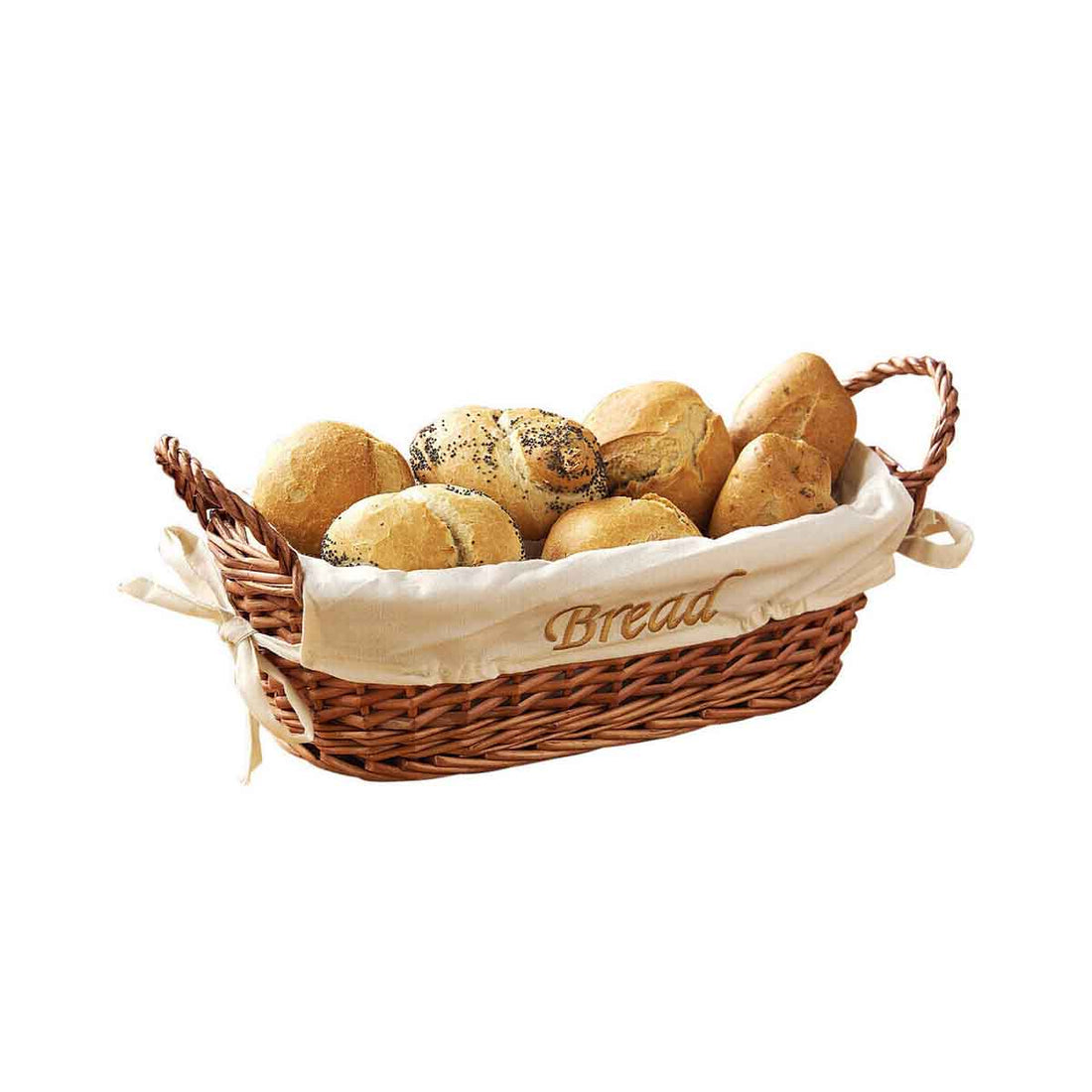 Willow Small Natural Wicker Bread Basket with Cream Lining