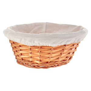 Round Wicker Basket with Cream Lining | Orla