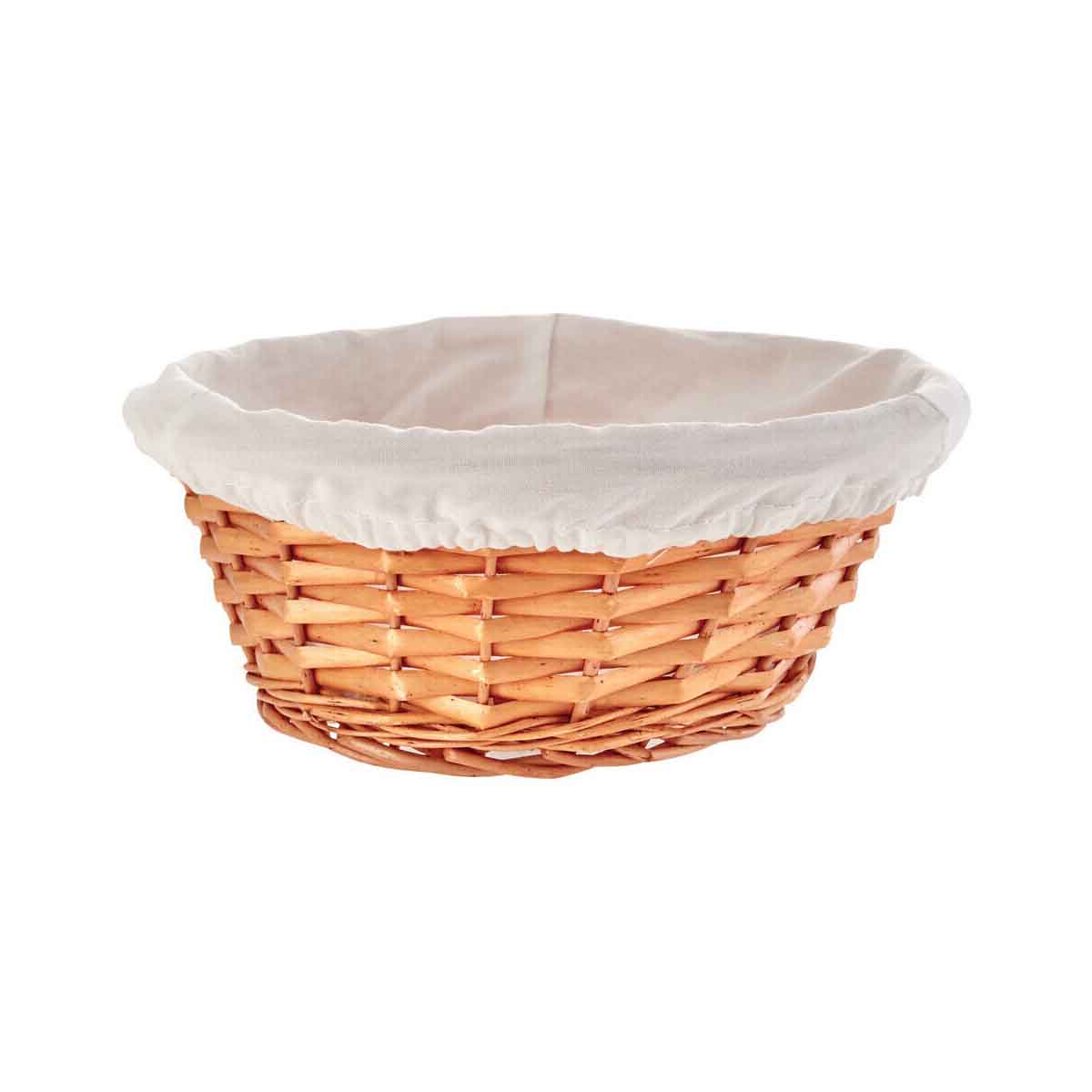 Willow Round Basket with Cream Inner