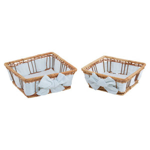 Set Of Two Natural Fern With Lining Baskets