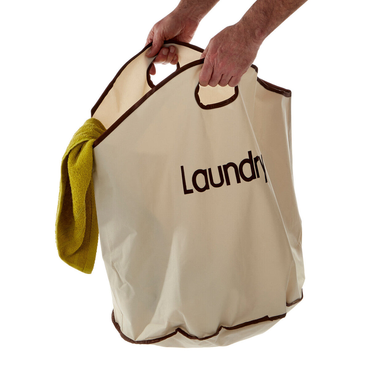 Beige laundry bag with &