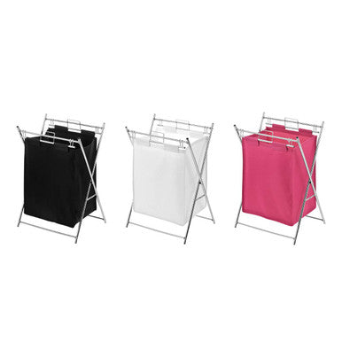 White Polyester Chrome Frame Laundry Bag