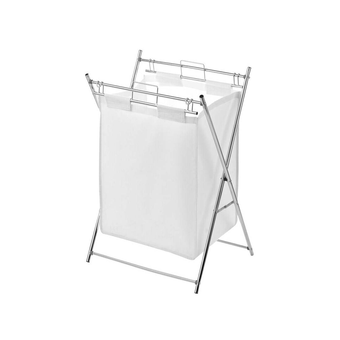 White Polyester Chrome Frame Laundry Bag