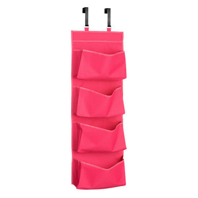 Over Door Hot Pink 4 Tier Hanging Organiser
