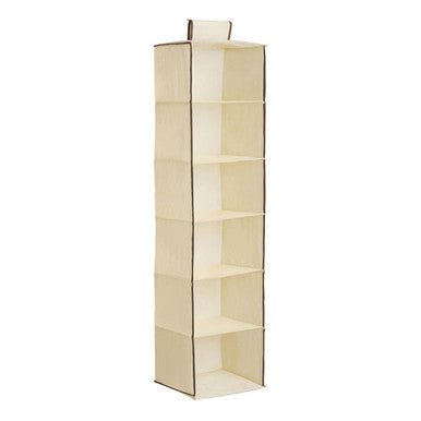6 Section Cream Hanging Garment Organiser