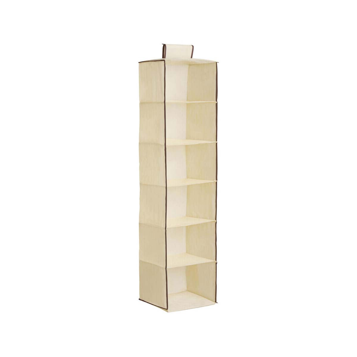 6 Section Cream Hanging Garment Organiser