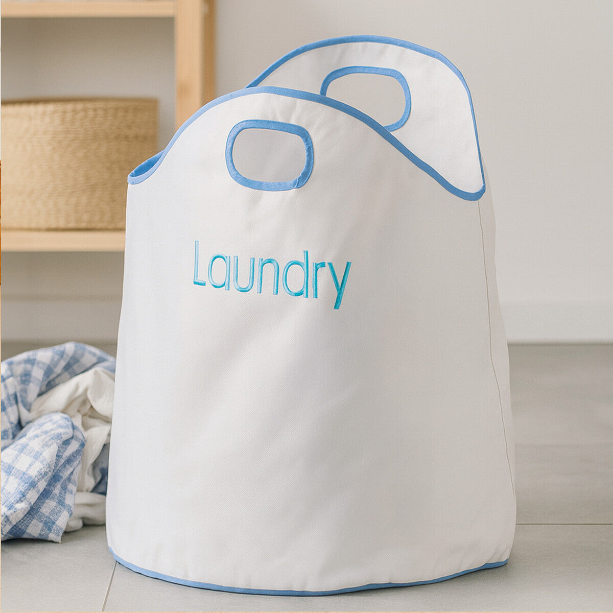 Green Loop White and Blue Laundry Bag