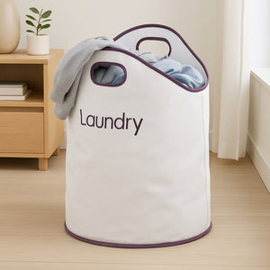 White and Purple Laundry Bag | GreenLoop