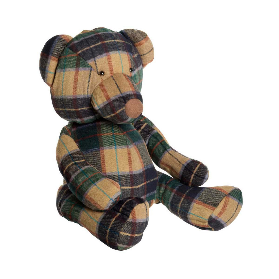 Heritage Large Green Check Bear Door Stop