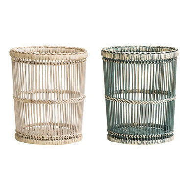 Rustic White Washed Waste Bin.