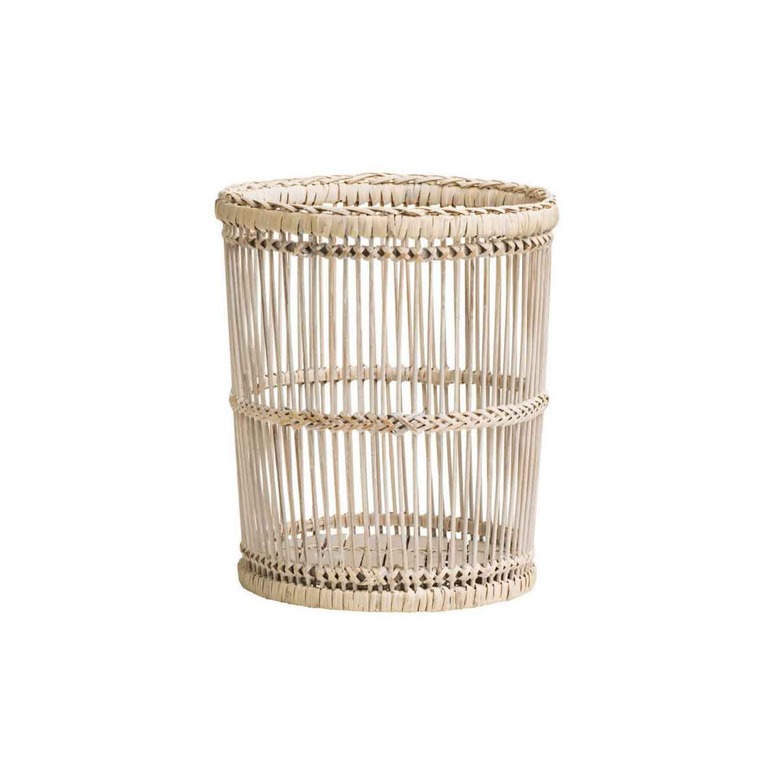 Rustic White Washed Waste Bin.