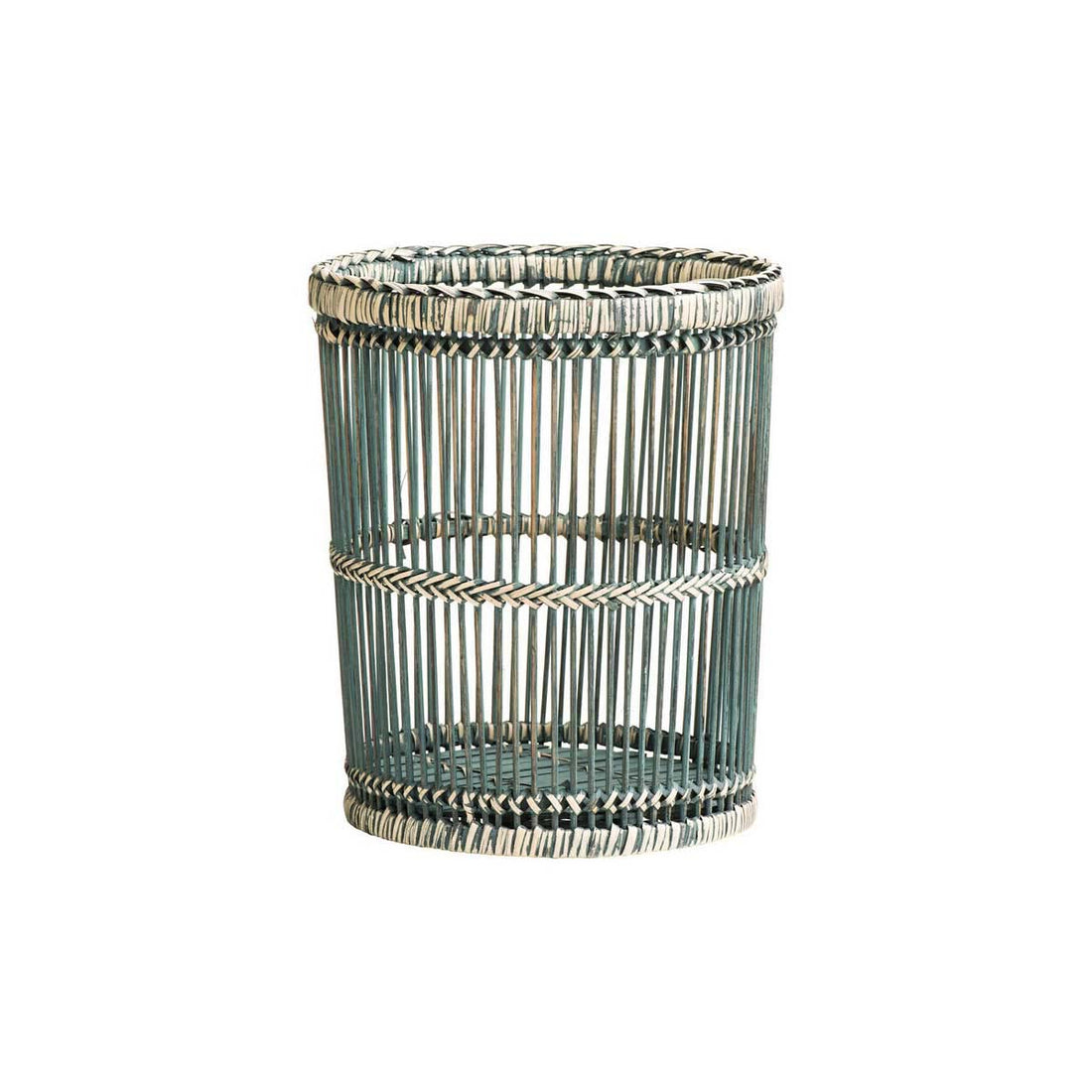 Rustic Rattan/Bamboo Grey Washed Waste Bin