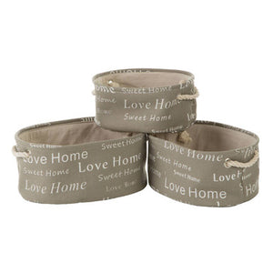 Set of Three Grey Oval Storage Baskets | Panier