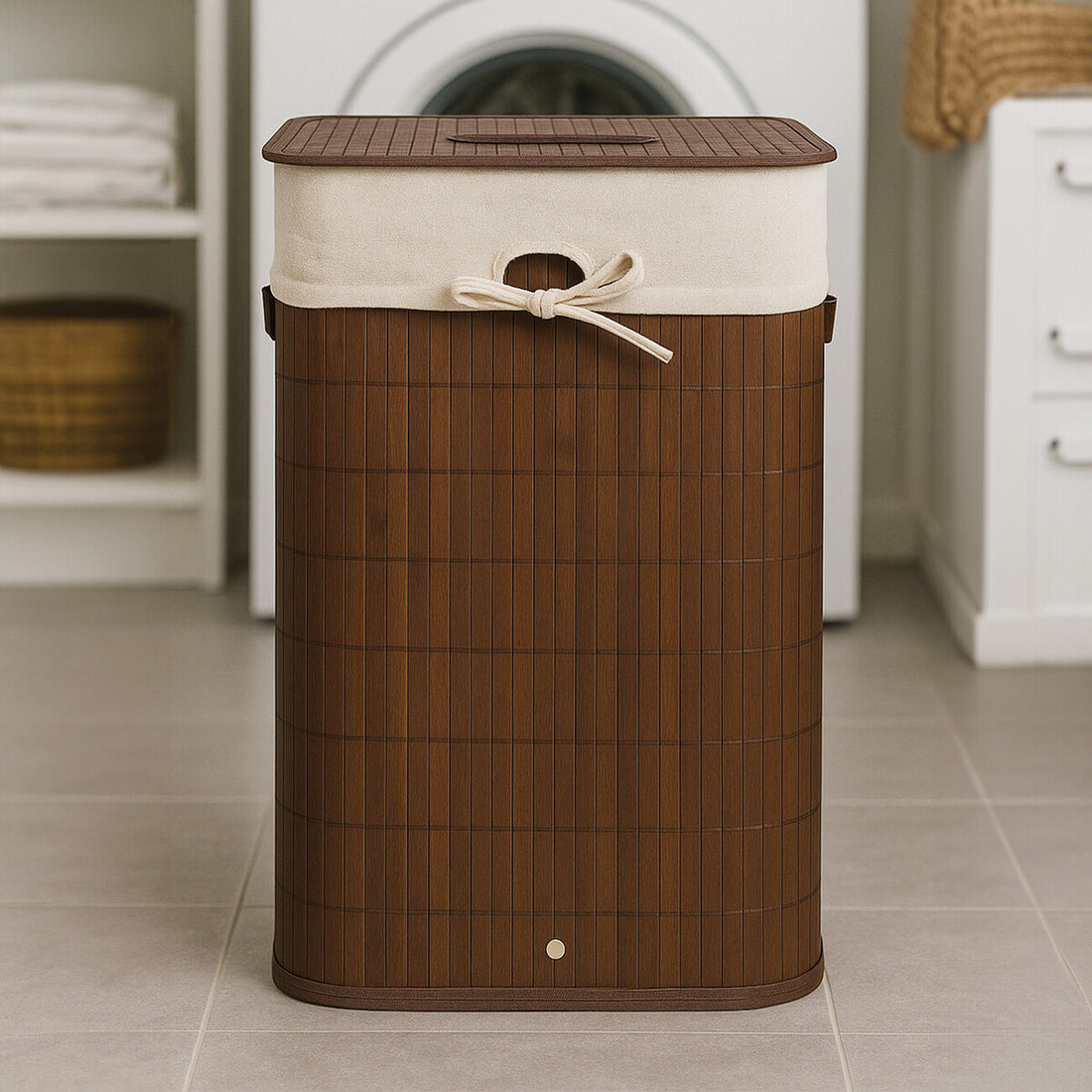 Kankyo Dark Brown Square Laundry Hamper