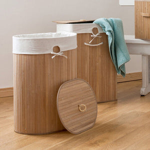 Natural Oval Laundry Hamper | Kankyo