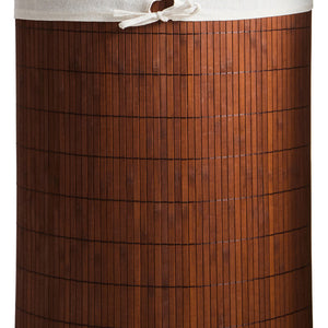 Dark Brown Bamboo Corner Laundry Hamper | Kankyo
