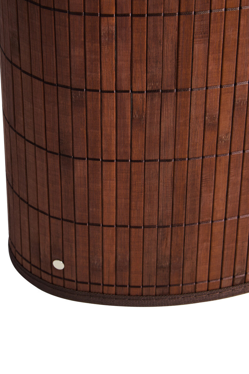 Kankyo Dark Brown Bamboo Corner Laundry Hamper