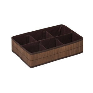 6 Sections Dark Brown Storage Box | Kankyo