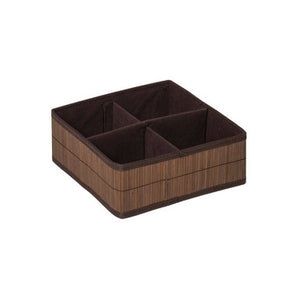 4 Sections Dark Brown Storage Box | Kankyo
