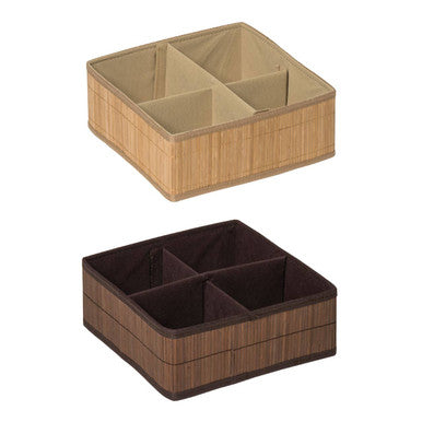 Kankyo 4 Sections Dark Brown Storage Box