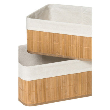 Kankyo Set Of Two Natural Bamboo Storage Boxes