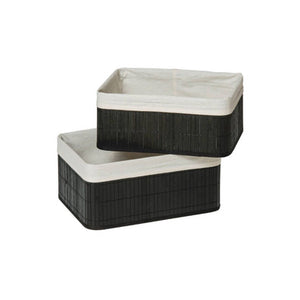 Set of Two Black Bamboo Storage Boxes | Kankyo