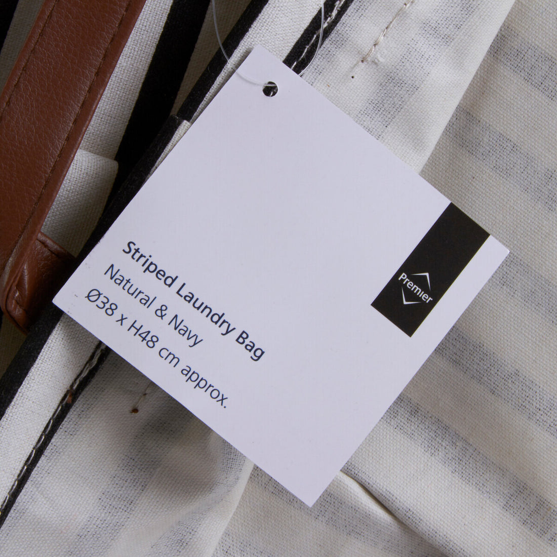 Stripe Black And Natural Laundry Bag
