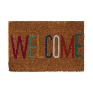 Welcome Multicolour Coir Doormat | Filta