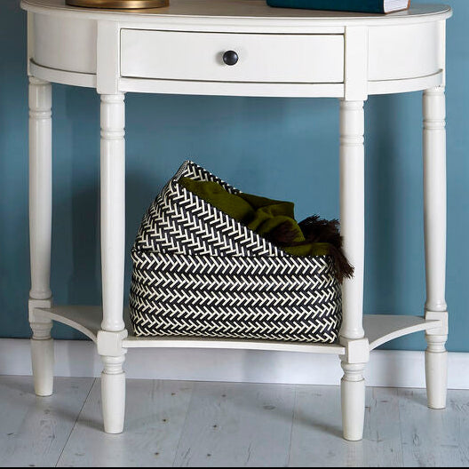 Nautical Set Of Five Black And White Woven Storage Baskets