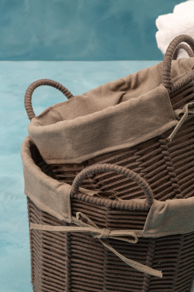 Set Of Three Lida Grey Round Storage Baskets