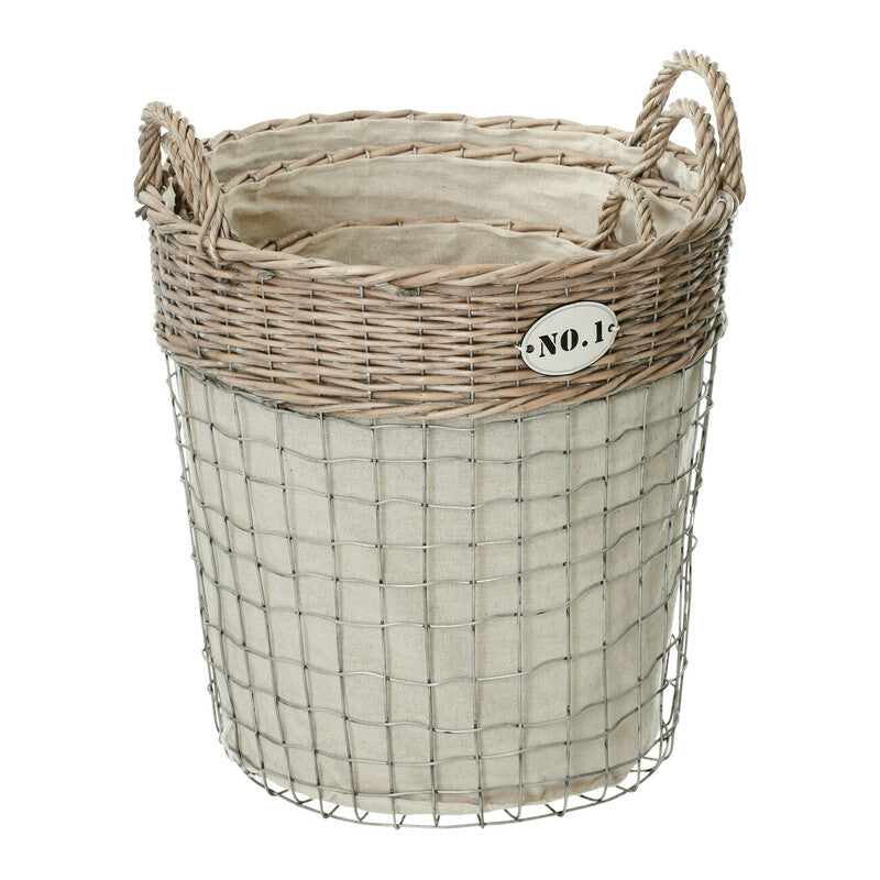 Set Of Three Lida Round Laundry Baskets