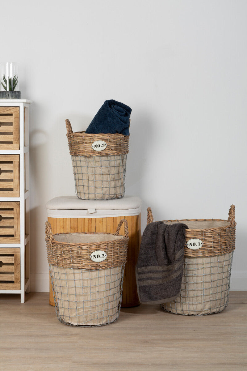 Lida Set Of Three Round Laundry Baskets
