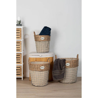Set Of Three Lida Round Laundry Baskets