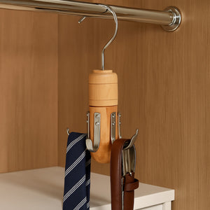 Cedar Wood 6 Hook Tie and Belt Hanger | The Dandy Sparrow