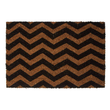 Doormat with chevron pattern on a white background