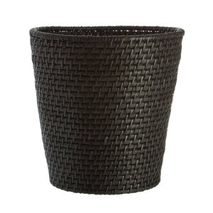 Black Rattan Waste Basket | Lidi
