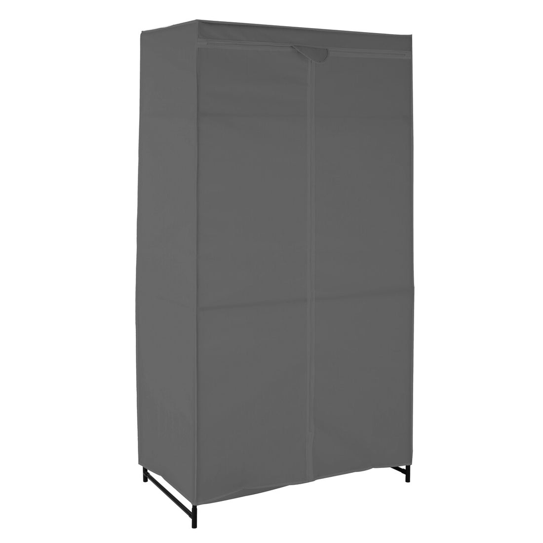 Dara Grey Fabric Wardrobe With Shelf
