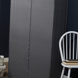 Grey Fabric Wardrobe with Shelf | Dara