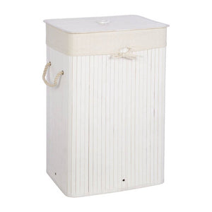 Kankyo White Bamboo Laundry Hamper